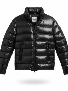 SAM. Black Shiny Quilted Puffer Jacket